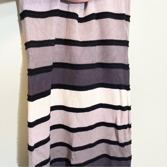 2B Bebe Womens Striped Square Neck Sleeveless Cross Back Dress Black White Large - Picture 3 of 13